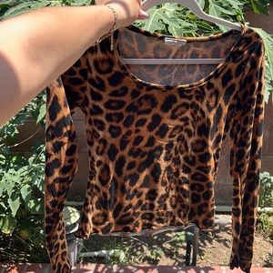 Crop cheetah shirt.